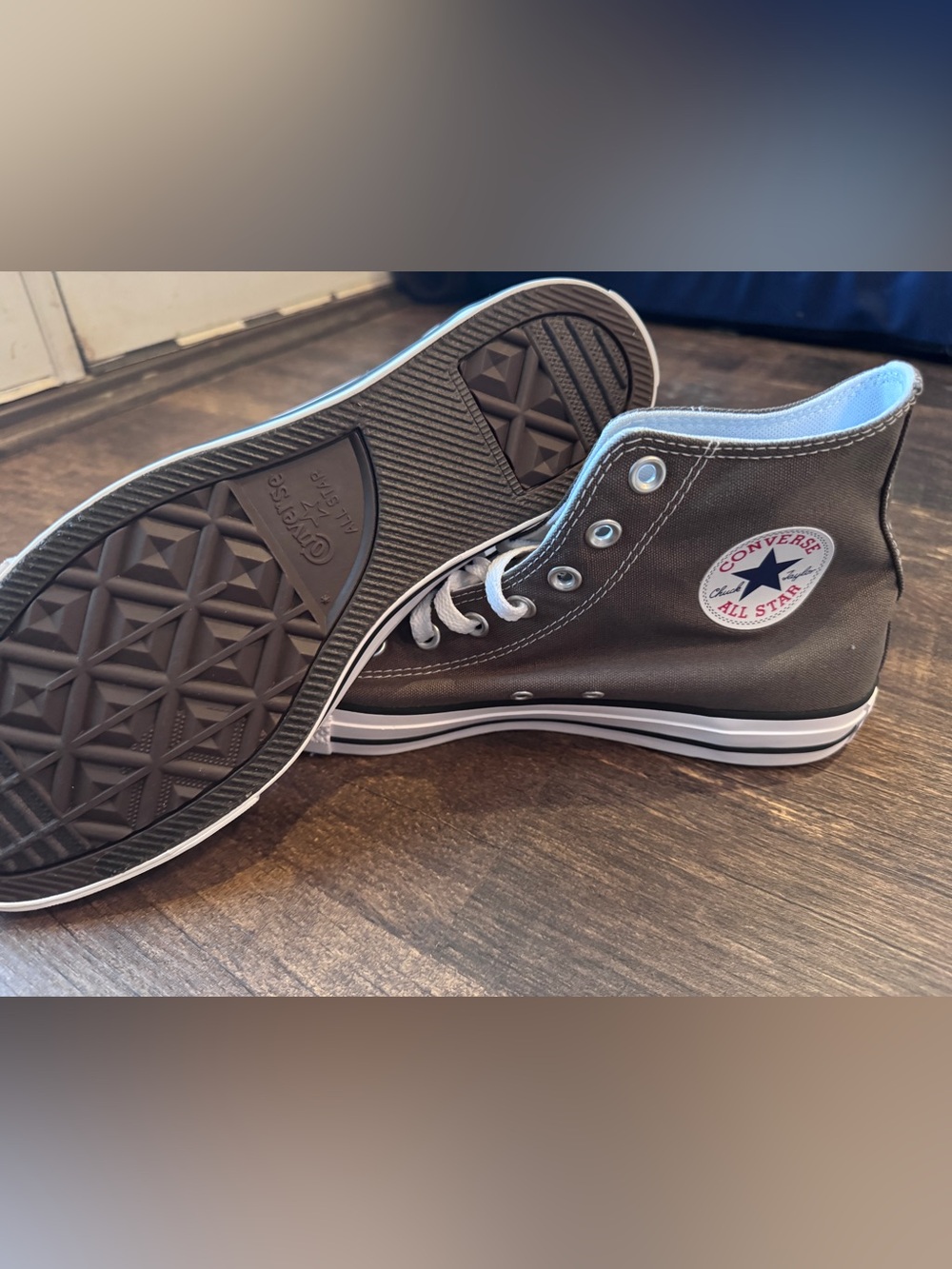 Converse High Top Sneakers - Charcoal Gray & White